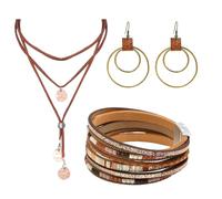 XFSRG Elegant Women's Jewellery Set with Adjustable Bracelets Fashion Chic for Special Occasions