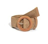 XFSRG Elegant Women's Waist Belt Made of Natural Material Summer Belt for Dresses and Skirts, khaki, Eine Grösse