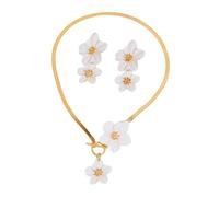 XFSRG Elegant Yellow Flower Women's Jewellery Set Necklace and Earrings Fashion, Eine Grösse, Chrome, Achat