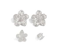 XFSRG Gold and Silver Floral Women's Earrings Elegant Jewellery Fashion Earring for All Occasions, Eine Grösse, Chrome, Achat