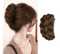 XFSRG Hair Accessories Bun Ponytail Extension Claw Clip Short Ponytail Bun Hair Accessories Simple Scrunchie Hair Bun Hairpieces for Women (Light Brown)
