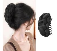 XFSRG Hair Accessories Bun Ponytail Extension Claw Clip Short Ponytail Bun Hair Accessories Simple Scrunchie Hair Bun Hairpieces for Women (Black)