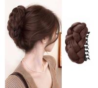 XFSRG Hair Accessories Bun Ponytail Extension Claw Clip Short Ponytail Bun Hair Accessories Simple Scrunchie Hair Bun Hairpieces for Women (Dark Brown)