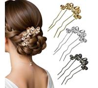 XFSRG Hair Bun Clip Rhinestone Hair Accessory Wedding Elegant and Shiny Women's Hair Pin for Bun Wedding and Party