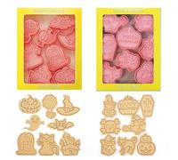 XFSRG Halloween Cookie Cutter Set Made of PP Pumpkin Ghost and Bat Shapes for DIY Biscuits Fondant and Cookies Easy to Clean Pack of 16