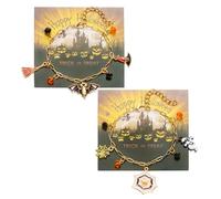 XFSRG Halloween Women's Golden Bracelet with Bat and Witch Charms Costume Jewellery Women's Jewellery for Parties and Celebrations, L, Chrome, Achat
