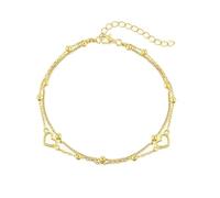 XFSRG Heart Shaped Women's Double Layer Bracelets Elegant and Refined Fashion Accessory Suitable for Different Occasions, Metal