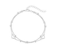 XFSRG Heart Shaped Women's Double Layer Bracelets Elegant and Refined Fashion Accessory Suitable for Different Occasions, Metal