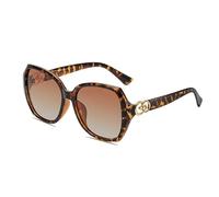 XFSRG Large Sunglasses Women's Elegant Polarised UV400 Sun Protection Classic Vintage Glasses Fashion, Leopard pattern