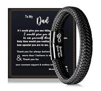 XFSRG Men's Elegant Braided Leather Bracelet with Stainless Steel Clasp Perfect for Birthday and Father's Day, Metal