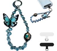 XFSRG Mobile Phone Pendant Butterfly Mobile Phone Chain Short Mobile Phone Pendant Mobile Phone Jewellery Mobile Phone Universal Decoration Accessories, one size, Crystal