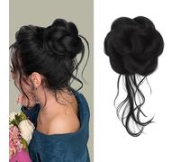 XFSRG Natural Claw Clip in Hair Extensions Easy Messy Curly Wavy for Women Girls (Natural Black)