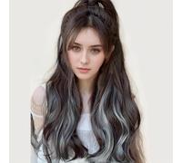 XFSRG Natural Coloured Rainbow Highlights Curly Hair Extension Synthetic Hairpieces for Children Women Girls Party Festival Cosplay