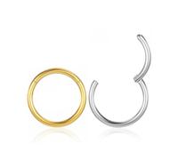 XFSRG Nose Piercing Hoop Surgical Steel Gold for Women and Men Nostril Elegant and Simple Suitable for All Occasions, 0.8*8mm, Chrome, Achat