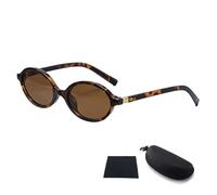 XFSRG Oval Sunglasses Women's UV400 Protection Retro Sunglasses with Zip Case and Microfibre Cleaning Cloth for Driving and Travel, brown