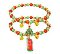 XFSRG Pack of 2 Christmas Bracelets, Women's Christmas Tree, Santa Claus Pendant Bracelet, Fashionable Christmas Accessories, Metal