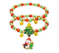 XFSRG Pack of 2 Christmas Bracelets, Women's Christmas Tree, Santa Claus Pendant Bracelet, Fashionable Christmas Accessories, Metal