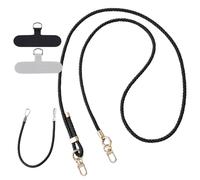 XFSRG Pack of 2 Mobile Phone Straps for Hanging, Universal Mobile Phone Chain, Braided Mobile Phone Strap, Adjustable Lanyard, Mobile Phone Strap with Carabiner for Everyday Use, Shopping and Travel