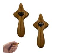 XFSRG Pack of 2 Wooden Cross Hand-Held Protective Cross Wooden Thumb Cross Prayer Jesus Cross Worry Stone Wood Christian Decoration for Home and Church (Olive Wood)