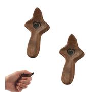 XFSRG Pack of 2 Wooden Cross Hand-Held Protective Cross Wooden Thumb Cross Prayer Jesus Cross Worry Stone Wood Christian Decoration for Home and Church (Black Walnut)