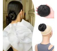 XFSRG Ponytail Extension Hairpieces Synthetic Hair Piece Straight Bun Hairpiece Natural Hair Elastic Hair Accessories for Women(Black)