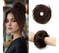 XFSRG Ponytail Hair Extension Elastic Wavy Natural Fake Hair Ponytail Piece Synthetic Hairpieces for Women Girls (Dark Brown)
