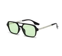 XFSRG Retro Pilot Sunglasses Vintage Design for Men and Women with Square Frame Double Bridge and UV400 Protection as a Stylish Companion in Classic Look Black
