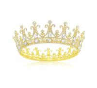 XFSRG Round Tiaras Women's Rhinestone Crown Fashionable and Sparkling Birthday Tiara for Weddings Parties Bar Mitzvahs