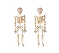 XFSRG Skulls Women's Halloween Earrings Sparkling Rhinestones Earrings Accessories Vintage Personalized for Halloween Unbridled Parties Street Style, taglia unica, Metal, Pearl