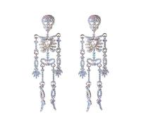 XFSRG Skulls Women's Halloween Earrings Sparkling Rhinestones Earrings Accessories Vintage Personalized for Halloween Unbridled Parties Street Style, taglia unica, Metal, Pearl