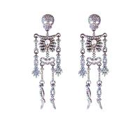 XFSRG Skulls Women's Halloween Earrings Sparkling Rhinestones Earrings Accessories Vintage Personalized for Halloween Unbridled Parties Street Style, taglia unica, Metal, Pearl