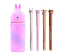 XFSRG Small Silicone Rabbit Case for Kids Multifunctional Waterproof School Case for Desk Accessories