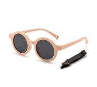 XFSRG Sunglasses Teenager Girls Round Retro Sunglasses UV400 Protection Silicone Frame for Boys and Girls, pink, Eine Grösse