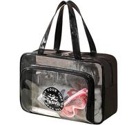 XFSRG Toiletry Bag Transparent Toiletry Bag Unisex Dry and Wet Separation Portable Waterproof Toiletry Bag Makeup Bag with Large Capacity Bag Travel Accessories, black