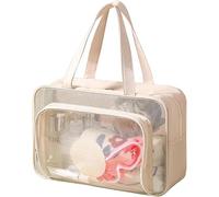 XFSRG Toiletry Bag Transparent Toiletry Bag Unisex Dry and Wet Separation Portable Waterproof Toiletry Bag Makeup Bag with Large Capacity Bag Travel Accessories, White