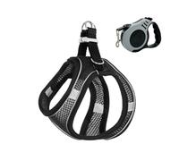 XFSRG Vane Harness Small Size Adjustable Harness for Small Dogs Harness and Leash Set for Comfortable and Stylish Walking (Black XXS)