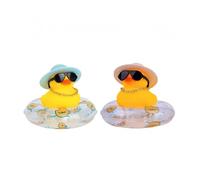 XFSRG Wedding Gifts for Bride and Groom, Stylish Bath Ducks with Sunglasses and Hats, Squeaky Duck for Wedding Decoration (Swimming Ring Duck D)