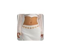 XFSRG Women's Belly Necklace Gold Flower Sun Elegant Fashion Body Jewelry, Eine Grösse, Chrome, Achat