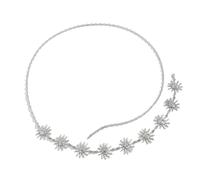 XFSRG Women's Belly Necklace Gold Flower Sun Elegant Fashion Body Jewelry, Eine Grösse, Chrome, Achat