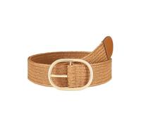 XFSRG Women's Braided Belt Elegant Elastic Straw Belt with Oval Buckle Fashion Accessory for Any Occasion, Apricot, 102 cm