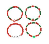 XFSRG Women's Christmas Bracelet Crystal Beads Christmas Tree Elements Elegant Bracelet Suitable for Parties Meetings Street Photos, Metal