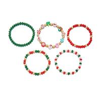 XFSRG Women's Christmas Bracelet Crystal Beads Christmas Tree Elements Elegant Bracelet Suitable for Parties Meetings Street Photos, Metal