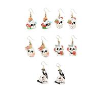 XFSRG Women's Earrings Pendant Fantasy Skull and Mushrooms Jewellery Piercing Ear Hoop for Women Fashion Accessories Gothic and Punk