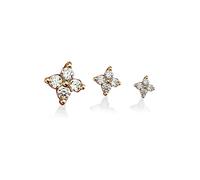 XFSRG Women's Earrings Set Elegant Stud Earrings for Women 3 mm 4 mm 5 mm Delicate Flower Design Copper Jewellery for Everyday and Special Occasions, Copper