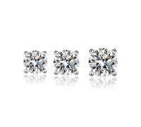 XFSRG Women's Earrings Shiny Cubic Zirconia Elegant Women's Jewellery Set Vintage Titanium Steel Earrings for Any Occasion, 3-5mm, Titanium Steel, Cubic Zirconia