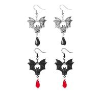 XFSRG Women's Earrings Spider and Bat Costume Jewellery Gothic Fashion Accessories for Party and Halloween, Eine Grösse, Cromo, Agate