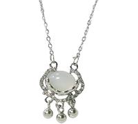 XFSRG Women's Elegant Alloy Necklace with White Stone Pendant Fashion Jewellery for All Occasions