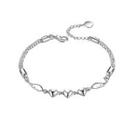 XFSRG Women's Elegant Bracelet with Hearts Adjustable Bracelet for Women Fashion Jewellery for Special Occasions, Copper