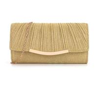 XFSRG Women's Elegant Clutch Bag Ceremony Shoulder Bag Evening Wedding Chain Gold Silver Glitter Sequins, gold