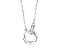 XFSRG Women's Elegant Double Circle Pendant Necklace Durable Titanium Chain Fashion Jewelry for Daily and Special Occasions, 45cm, Titanium, Not Applicable